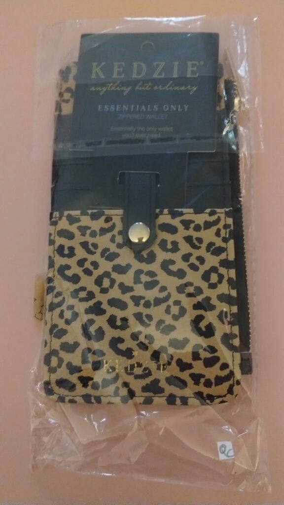 KEDZIE Essentials Only Women's Zippered Wallet in Vegan Leather Small Card Holder Wallet Exterior ID Window - Just Kitten