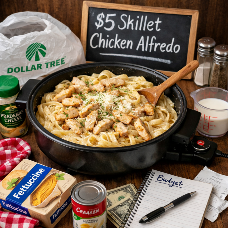 FACEBOOK SHARE: Lunch doesn’t have to be fancy — it just has to get done. $5 Skillet Chicken Alfredo saved the day again. ?️ #BudgetMeals #ElectricSkilletCooking #MomLife #DollarTreeFinds TWITTER/X SHARE: $5 lunch, 15 minutes, zero stress. Electric skillet for the win. ? #BudgetMeals #MomOnABudget #ElectricSkillet