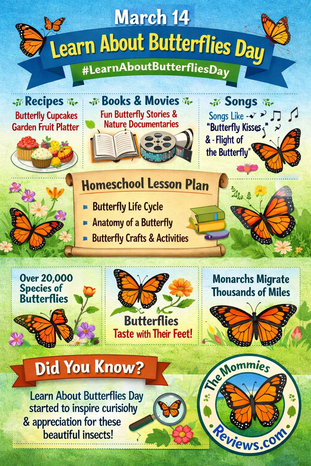 March 14 Learn About Butterflies #LearnAboutButterfliesDay