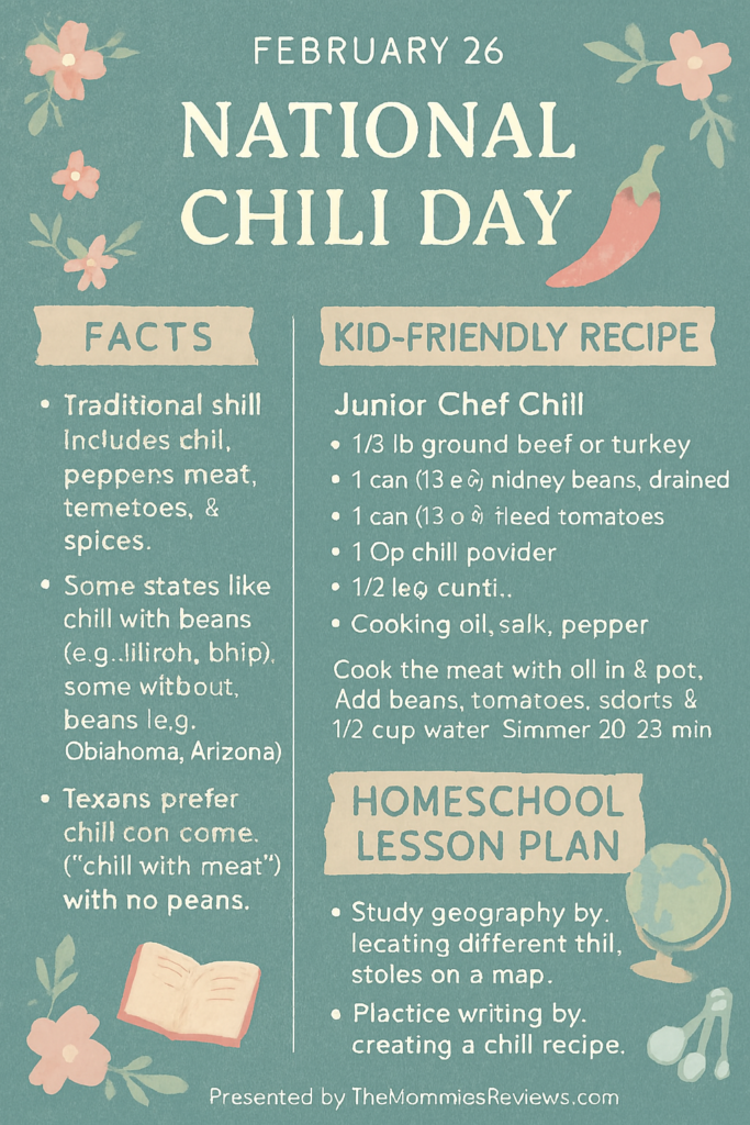 February 26 National Chili Day #NationalChiliDay
