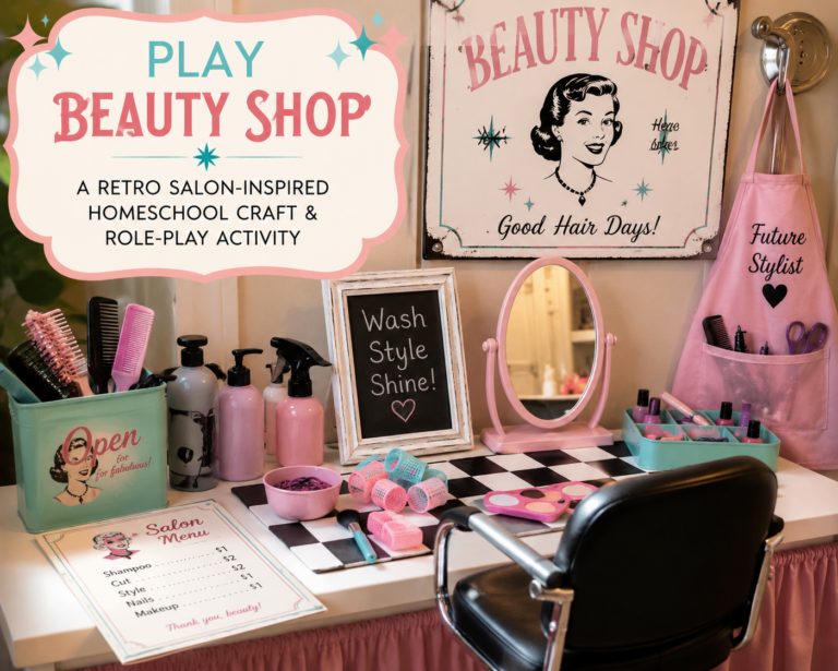 Play Beauty Shop: A Retro Salon-Inspired Homeschool Craft & Role Play Activity