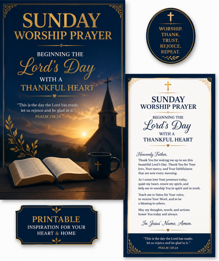 Sunday Worship Prayer: Beginning the Lord's Day with a Thankful Heart